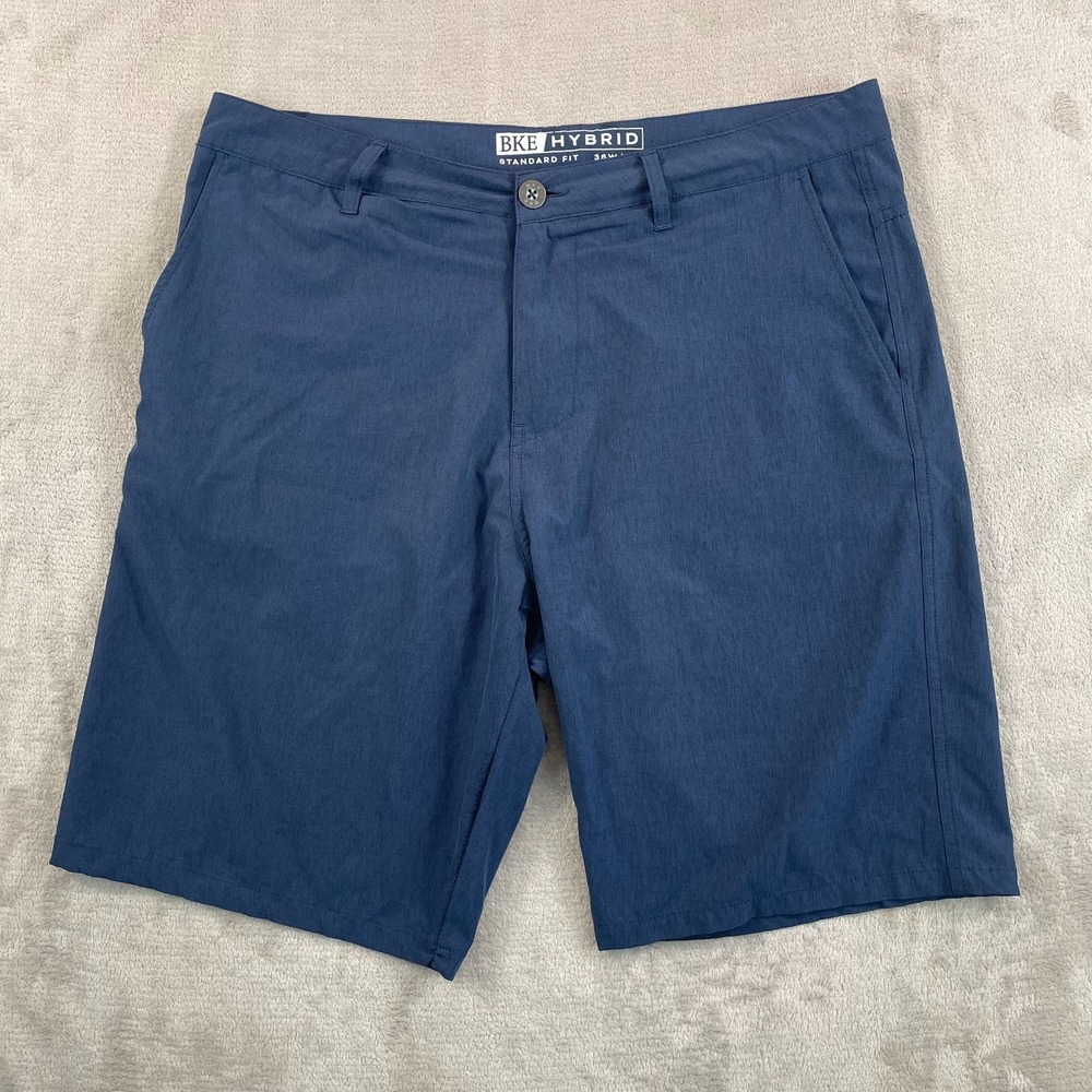 BKE Buckle Hybrid Shorts Men 38x9.5 (Tag 36) Blue Performance 21L‎ Beach NWOT